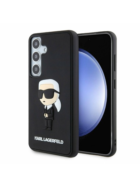 Karl Lagerfeld Karl Lagerfeld 3D Rubber Ikonik Rückseite für Samsung Galaxy S24 Schwarz