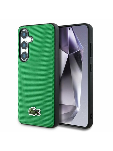Lacoste Lacoste Iconic Petit Pique Woven Logo MagSafe Rückseitenschutz für Samsung Galaxy S25 Grün