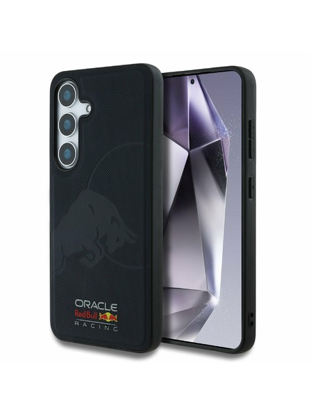 Red Bull Red Bull Leder Mesh Geprägtes Logo MagSafe Rückseitenschutz für Samsung Galaxy S25 Marineblau