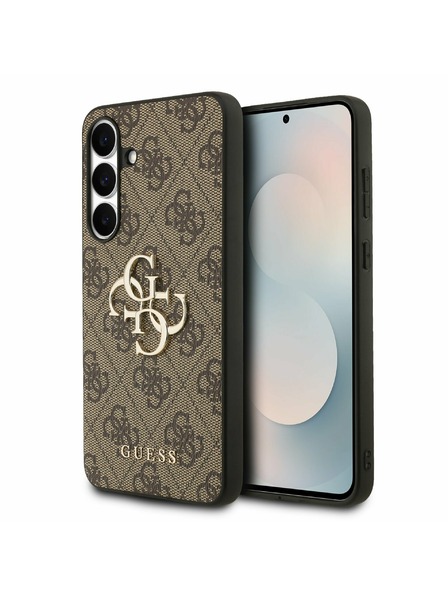 Guess Guess PU 4G Metal Logo Rückseitenschutz für Samsung Galaxy S25 FE Braun
