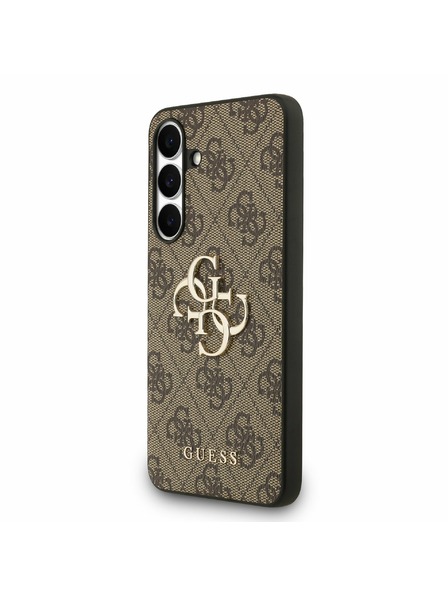 Guess Guess PU 4G Metal Logo Rückseitenschutz für Samsung Galaxy S25 FE Braun