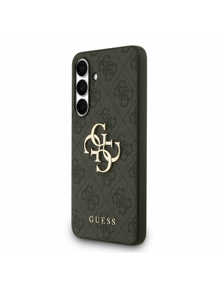 Guess Guess PU 4G Metal Logo Rückseitenschutz für Samsung Galaxy S25 FE Grau
