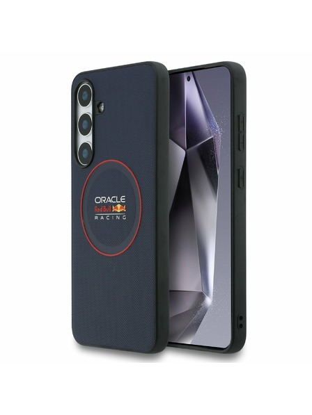 Red Bull Red Bull PU Leder Roter Ring MagSafe Rückseitenschutz für Samsung Galaxy S25 FE Marineblau