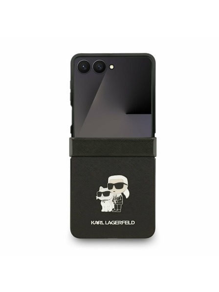 Karl Lagerfeld Karl Lagerfeld PU Saffiano Karl and Choupette Rückseitenschutz für Samsung Galaxy Z Flip 7 Schwarz
