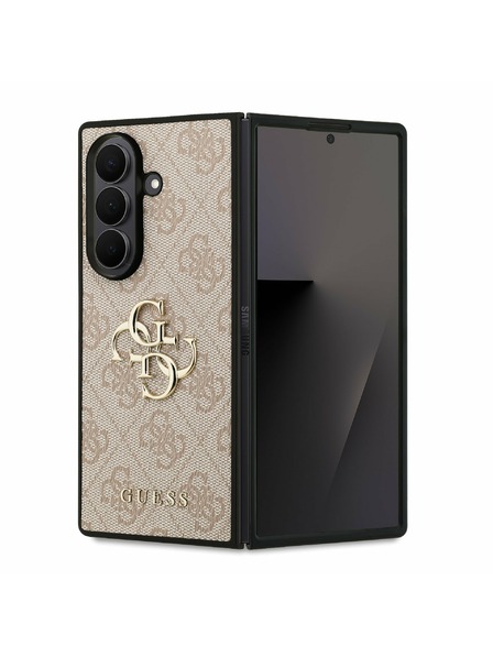 Guess Guess PU 4G Metal Logo Rückseitenschutz für Samsung Galaxy Z Fold 7 Rosa