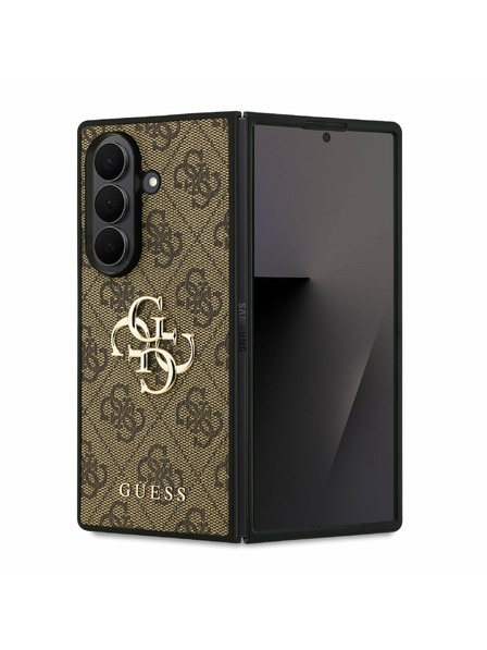 Guess Guess PU 4G Metal Logo Rückseitenschutz für Samsung Galaxy Z Fold 7 Braun