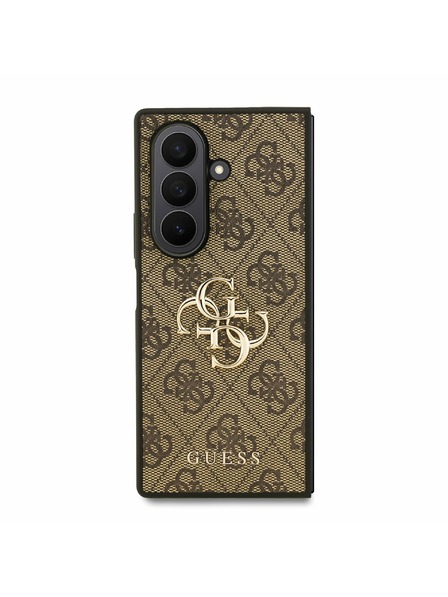 Guess Guess PU 4G Metal Logo Rückseitenschutz für Samsung Galaxy Z Fold 7 Braun