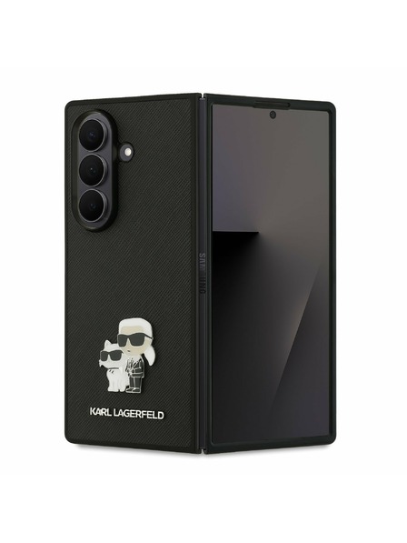 Karl Lagerfeld Karl Lagerfeld PU Saffiano Karl and Choupette Rückseitenschutz für Samsung Galaxy Z Fold 7 Schwarz