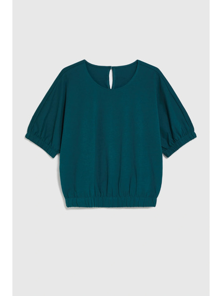 Moodo Bluse mit gerafften Ärmeln grün Moodo