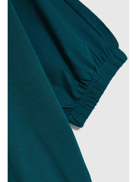 Moodo Bluse mit gerafften Ärmeln grün Moodo