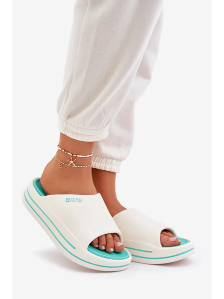 BIG STAR SHOES Damen-Pantoffeln auf Plattform Big Star – weiß/mint