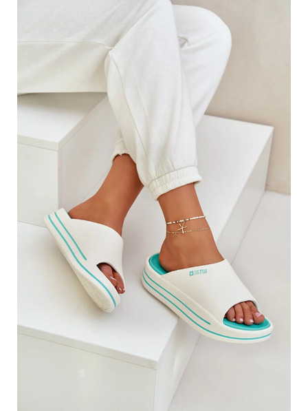 BIG STAR SHOES Damen-Pantoffeln auf Plattform Big Star – weiß/mint