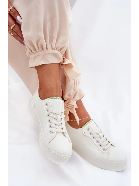 BIG STAR SHOES Damen-Sneaker auf Plattform aus ECO-Leder Big Star – weiß