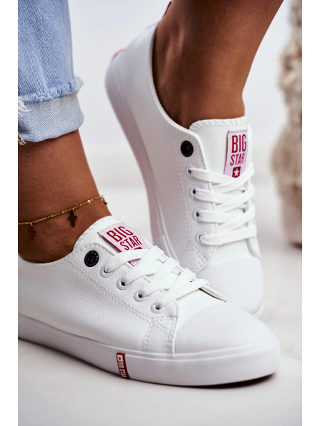 BIG STAR SHOES Damen-Klassische Sneaker Big Star – weiß/rot