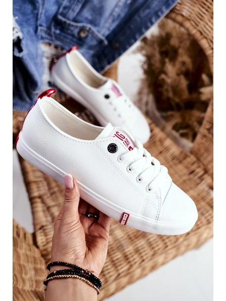 BIG STAR SHOES Damen-Klassische Sneaker Big Star – weiß/rot