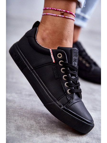 BIG STAR SHOES Damen-Leder-Sneaker Big Star – schwarz