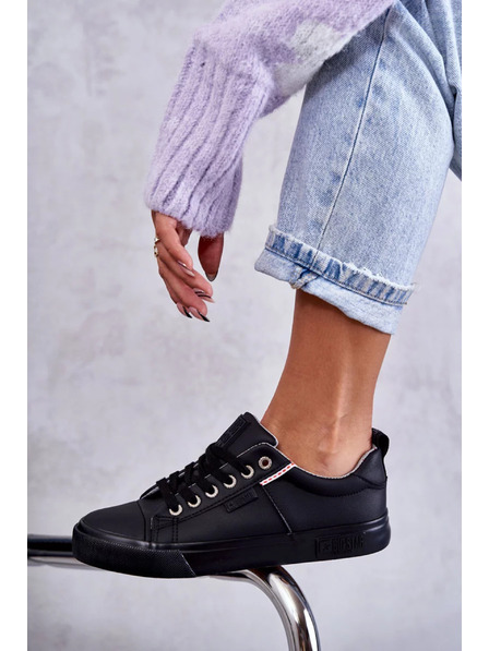 BIG STAR SHOES Damen-Leder-Sneaker Big Star – schwarz