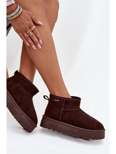 BIG STAR SHOES Damen flache Schneeschuhe auf Plattform Big Star – Schokolade