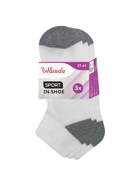 Bellinda SPORT WOMEN IN-SHOE 3x - Damensportknöchelsocken 3er Pack - weiß