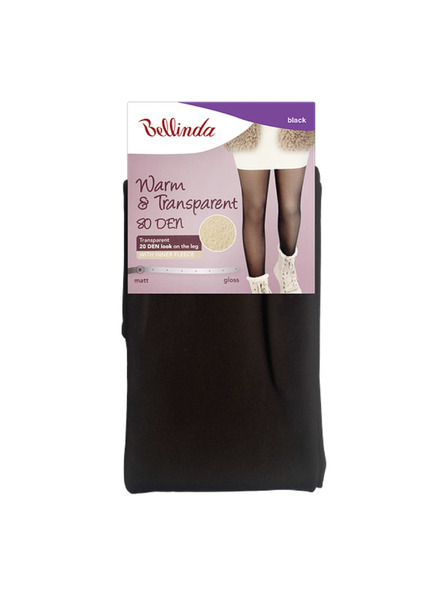 Bellinda WARM & TRANSPARENT 80 DEN WITH FLEECE - Damen-Wärmestrumpfhose 80 DEN mit Fleece - schwarz