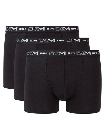 DIM DIM COTTON STRETCH BOXER 3x - Herren Boxershorts 3er-Pack - schwarz
