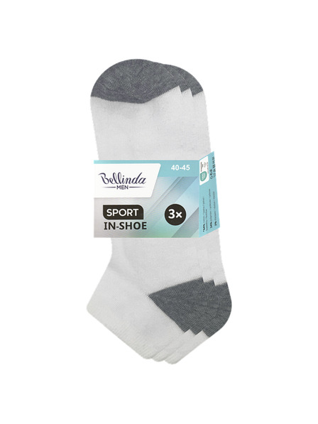 Bellinda SPORT MEN IN-SHOE 3x - Herren Knöchelsocken 3er-Pack - weiß