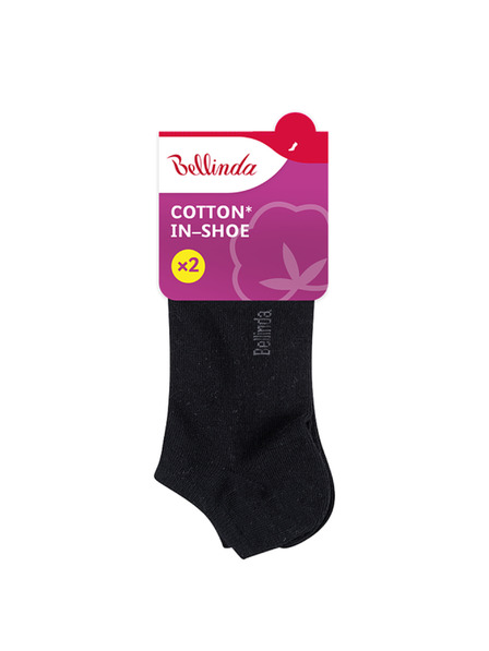Bellinda COTTON IN-SHOE SOCKS 2x - Damen Kurzsocken 2er Pack - schwarz