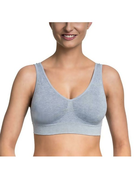 Bellinda EASY BRA - Damen Sportlicher BH ohne Bügel - grau