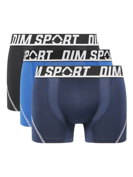 DIM DIM SPORT MICROFIBRE BOXER 3er - Herren Sport-Boxershorts 3er-Pack - schwarz - blau