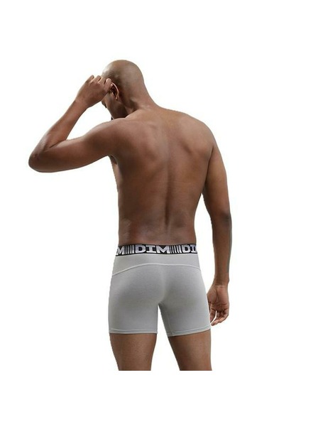 DIM Zweier-Set Herren-Sport-Boxershorts in Grau und Schwarz Dim 3D FLEX AIR LONG BOXER