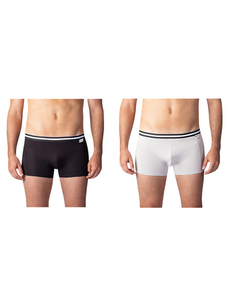 Bellinda Doppelpack Baumwoll-Boxershorts - 2x Schwarz - Grau