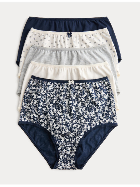 Marks & Spencer Taillenslips mit Print aus Lycra™-Baumwolle, 5 Stück Marks & Spencer grau