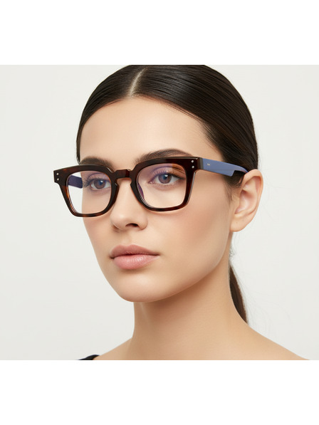 VEYREY VeyRey eckige Sonnenbrille Tamp blauer Rahmen klare Gläser