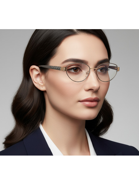 VEYREY VeyRey Katzenauge-Sonnenbrille Quincurs goldener Rahmen klare Gläser