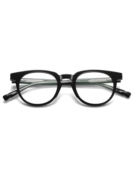 VEYREY VeyRey Nerd-Acetat-Sonnenbrille Phuffy schwarzer Rahmen klare Gläser