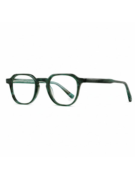VEYREY VeyRey eckige Acetat-Sonnenbrillen Zuwn schwarz/mehrfarbig/grüner Rahmen klare Gläser
