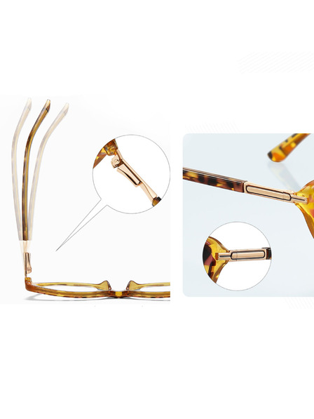 VEYREY VeyRey Damen Cat-Eye Damen Blaulicht-Brille Ircent brauner Rahmen klare Gläser