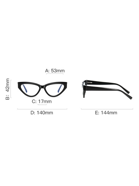 VEYREY VeyRey Damen Cat-Eye Damen Blaulicht-Brille Charive schwarzer Rahmen klare Gläser