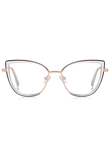 VEYREY VeyRey Damen Cat-Eye Damen Blaulicht-Brille Phuftes goldener Rahmen klare Gläser