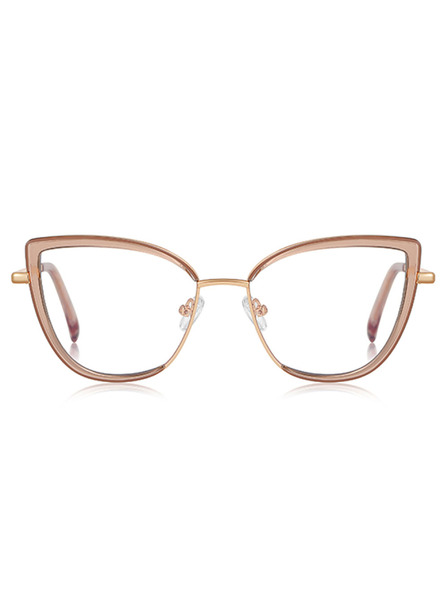 VEYREY VeyRey Damen Cat-Eye Damen Blaulicht-Brille Glish goldener Rahmen klare Gläser