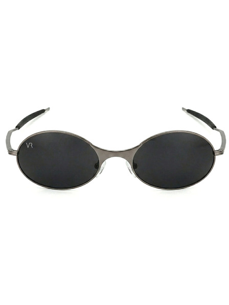 VEYREY VeyRey ovale Polarisationssonnenbrille Pemu schwarzer Rahmen schwarze Gläser