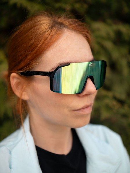 VEYREY VeyRey Kinder Sport-Sonnenbrille Wegub schwarzer Rahmen himmelblau Gläser