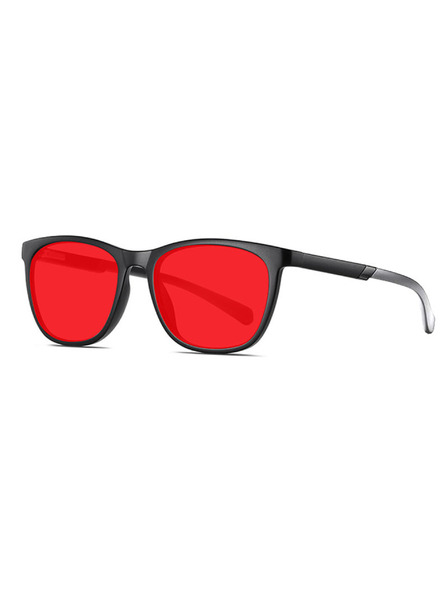 VEYREY VeyRey eckige Sonnenbrille Quinite schwarzer Rahmen rote Gläser