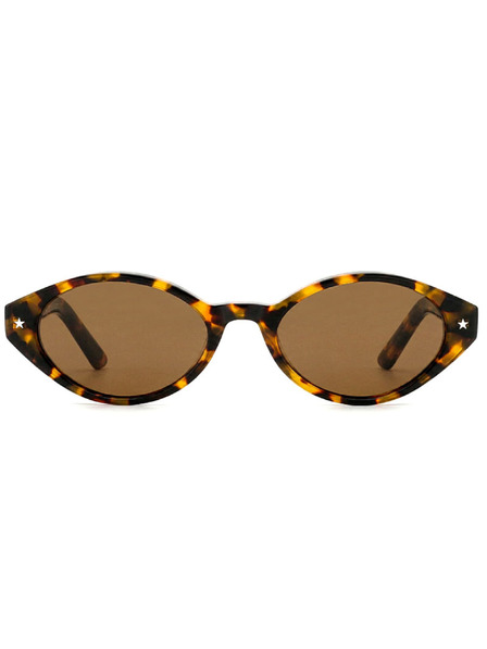 VEYREY VeyRey Damen Cat-Eye Acetat-Polarisationssonnenbrille Aest Leopardenmuster-Rahmen braune Gläser