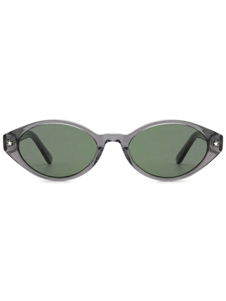 VEYREY VeyRey Damen Cat-Eye Acetat-Polarisationssonnenbrille Aest transparenter Rahmen grüne Gläser