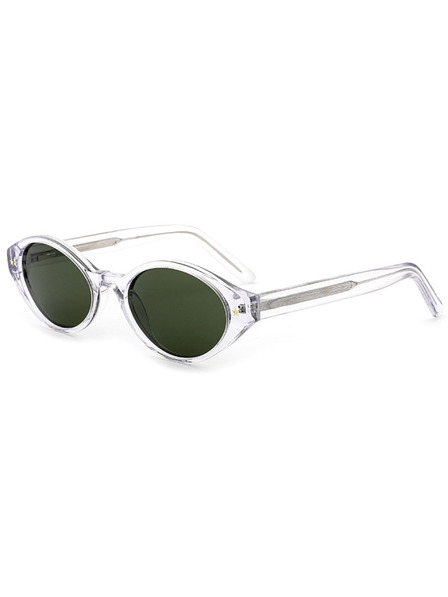 VEYREY VeyRey Damen Cat-Eye Acetat-Polarisationssonnenbrille Aest transparenter Rahmen schwarze Gläser
