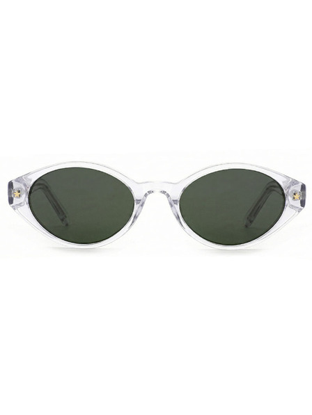 VEYREY VeyRey Damen Cat-Eye Acetat-Polarisationssonnenbrille Aest transparenter Rahmen schwarze Gläser