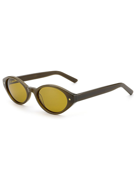 VEYREY VeyRey Damen Cat-Eye Acetat-Polarisationssonnenbrille Aest brauner Rahmen gelbe Gläser