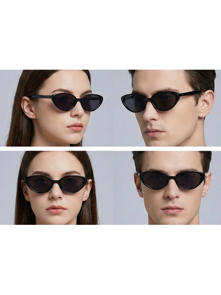VEYREY VeyRey Damen Cat-Eye Polarisationssonnenbrille Duoom schwarzer Rahmen schwarze Gläser
