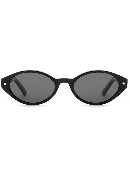 VEYREY VeyRey Damen Cat-Eye Acetat-Polarisationssonnenbrille Aest schwarzer Rahmen schwarze Gläser